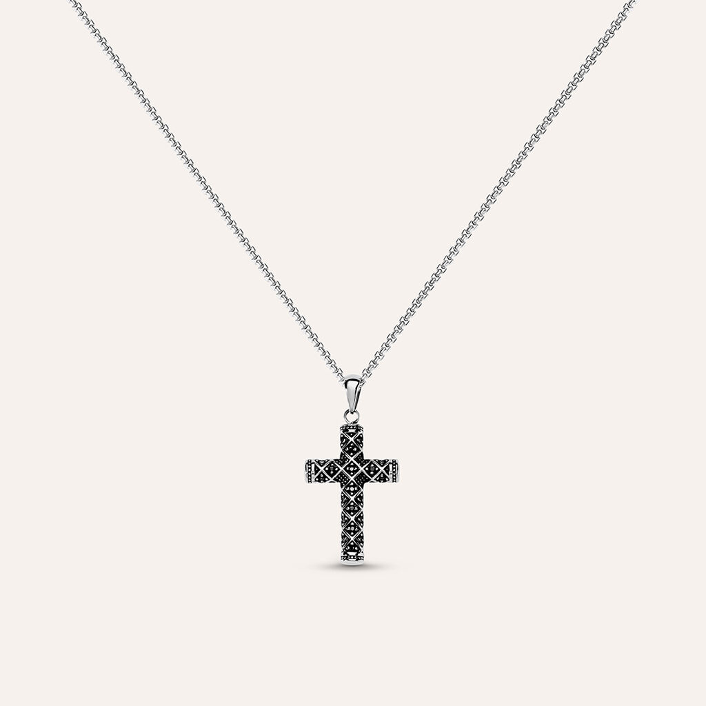 Collana Man Code Acciaio Cristallo