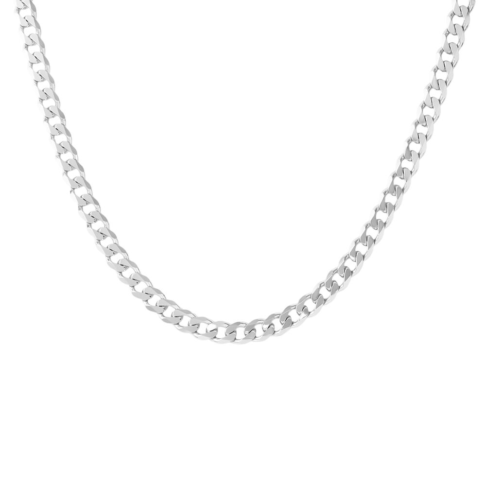Catena da collo Argento 925/1000 rodiato Maglia forzatina