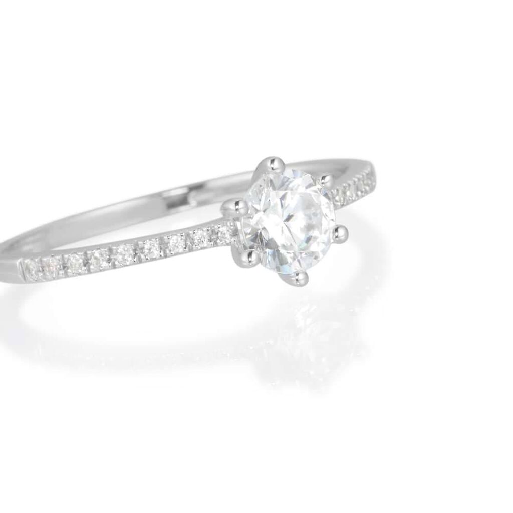 Anello Solitario Claire Oro Bianco Cubic Zirconia - Anelli con Pietre Donna | Stroili