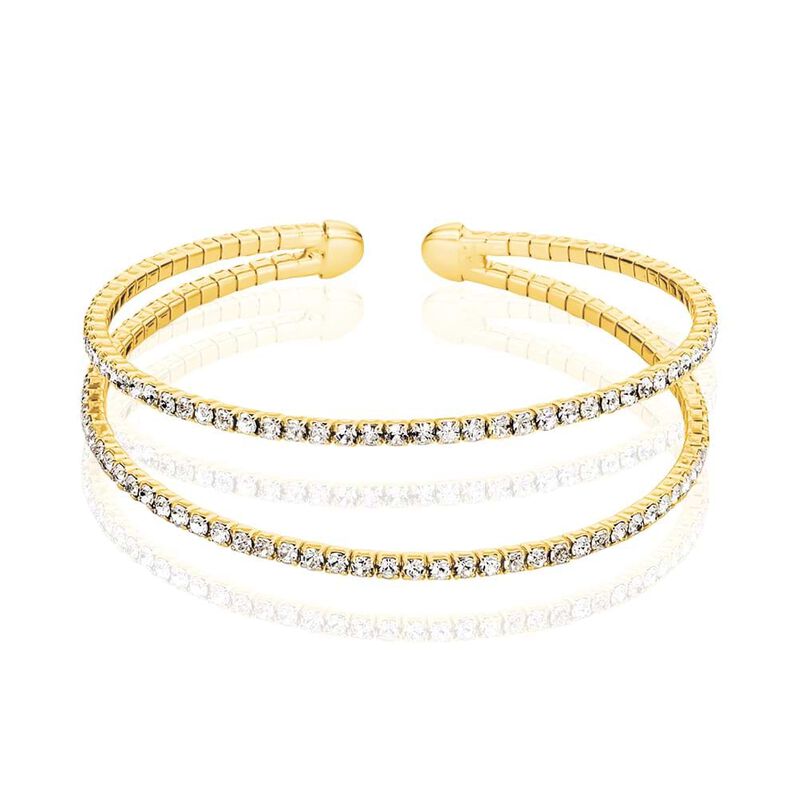 Bangle in metallo dorato e strass - Bracciali Donna | Stroili