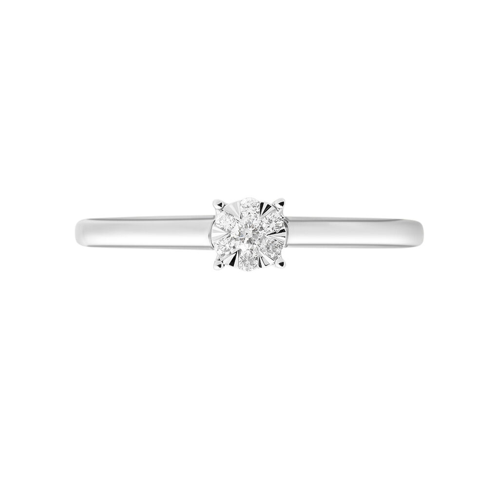 Anello Solitario Petali Oro Bianco Diamante - Anelli con Pietre Donna | Stroili