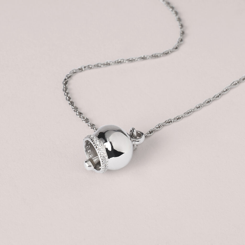 Pendente Saluti&Baci Campanella Love Beats Argento Rodiato Cubic Zirconia