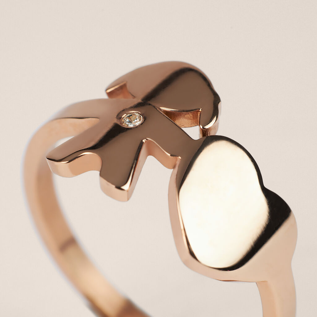 Anello Fantasia Sunrise Acciaio Rosa Cristallo