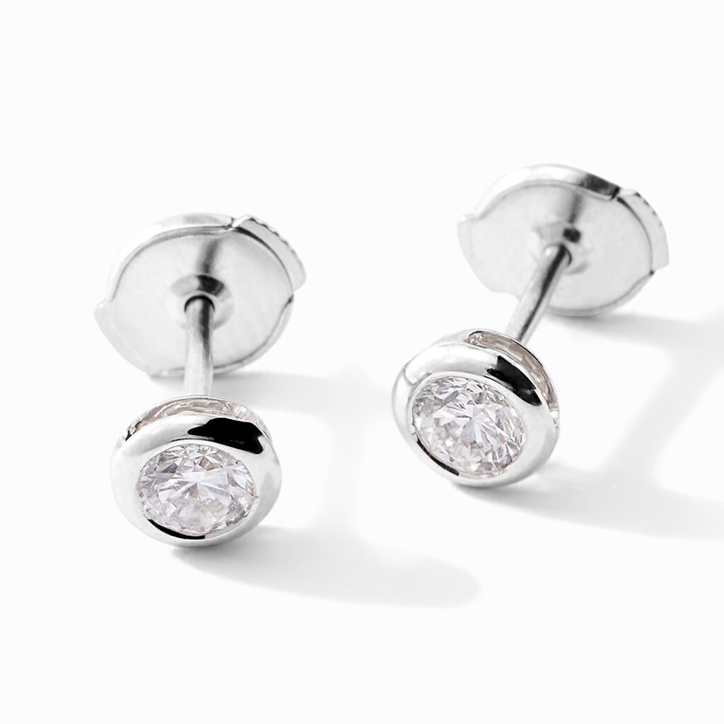 Orecchini Lobo Punto Luce Diamade Oro Bianco Diamante Lab-Grown - Orecchini a Lobo Donna | Stroili