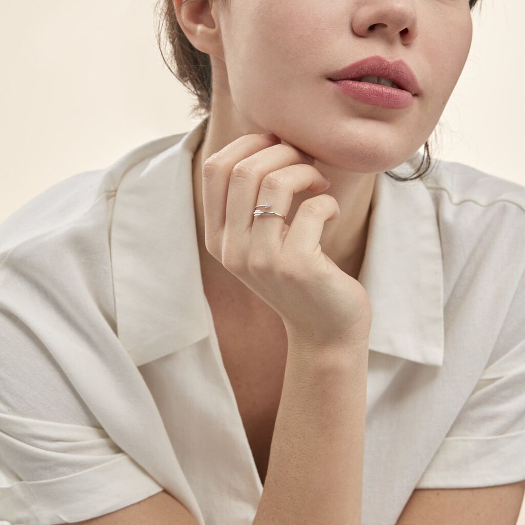 Anello Fantasia Sophia Oro Bianco Diamante