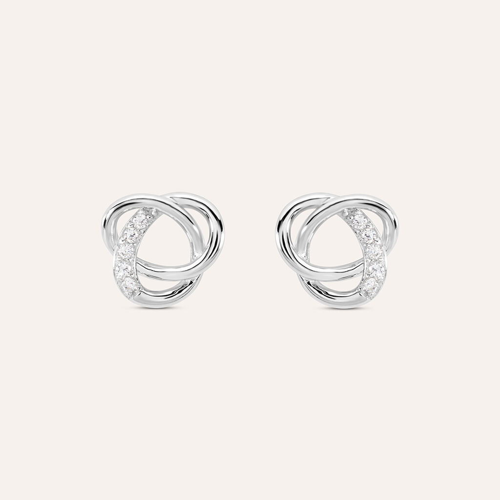 Orecchini Lobo Silver Shine Argento Rodiato Cubic Zirconia