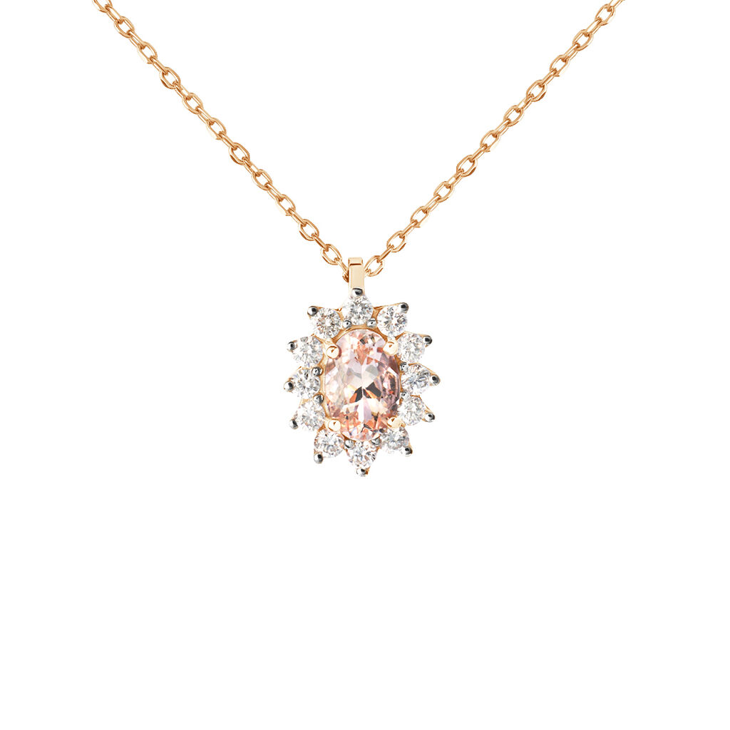 Collana Jasmine Oro Rosa Morganite Diamante