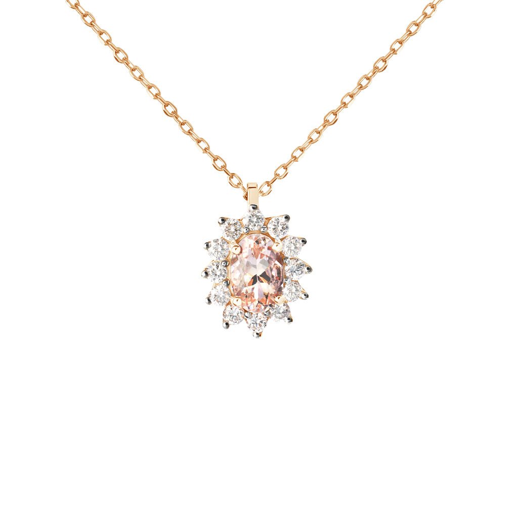 Collana Jasmine Oro Rosa Morganite Diamante