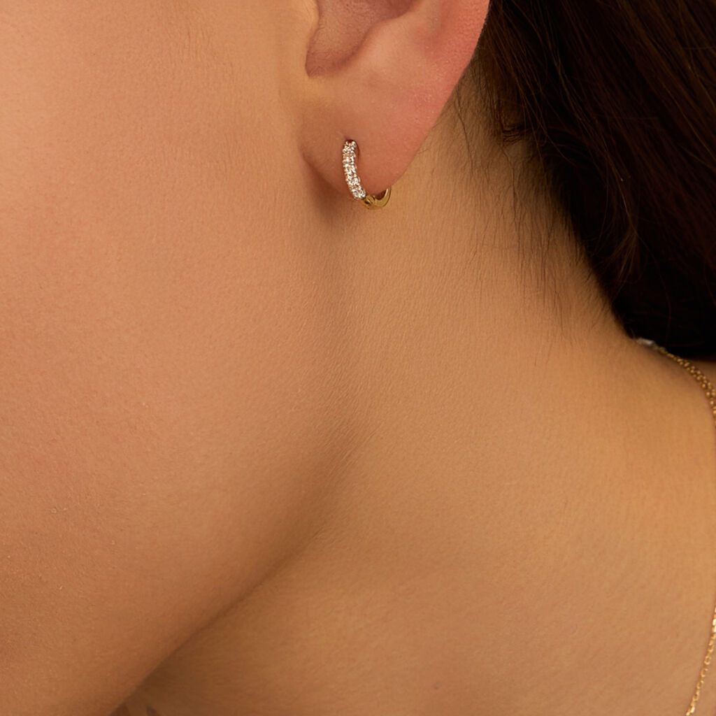Orecchini A Cerchio Diamade Glam Oro Giallo Diamante Lab-Grown - Orecchini a Cerchio Donna | Stroili