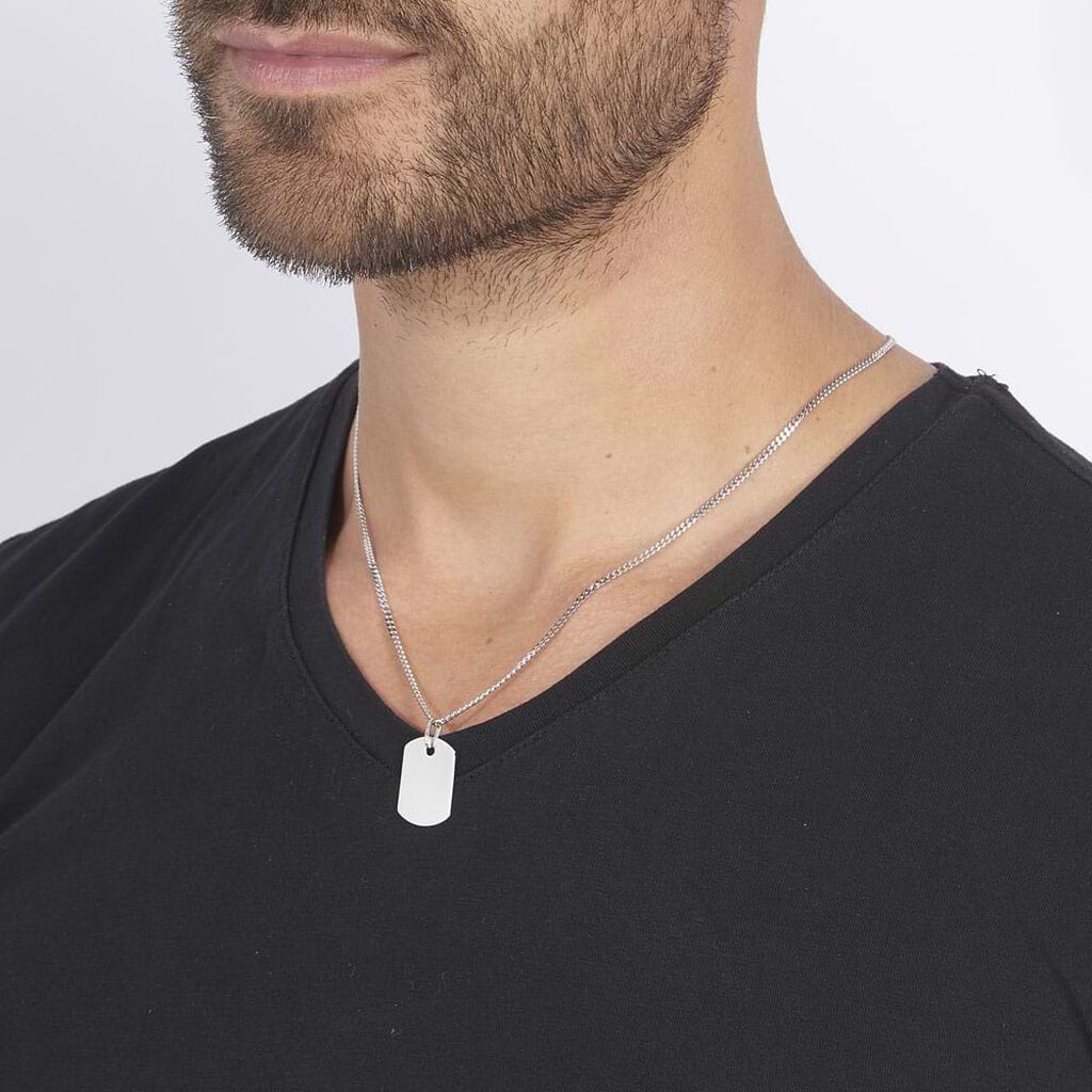 Pendente Gentleman Argento Rodiato - Ciondoli con Incisione Uomo | Stroili