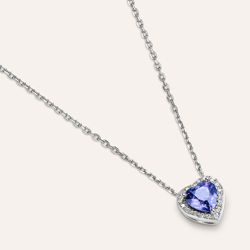 Collana Jasmine Oro Bianco Tanzanite Diamante