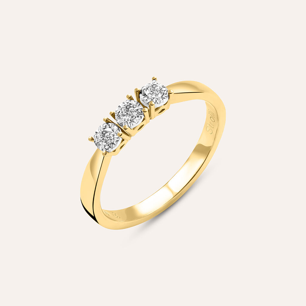 Anello Trilogy Diamotion Oro Giallo Diamante - Anelli con Pietre Donna | Stroili