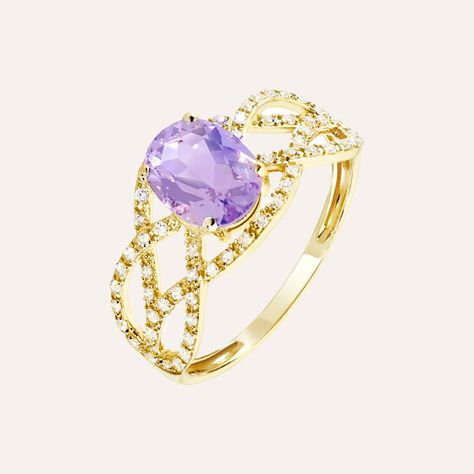 Anello Amélie Oro Giallo Ametista Cubic Zirconia - Anelli con Pietre Donna | Stroili