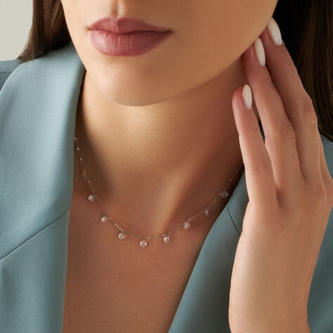 Collana Multi Punto Luce Claire Oro Bianco Cubic Zirconia - Collane Punto Luce Donna | Stroili