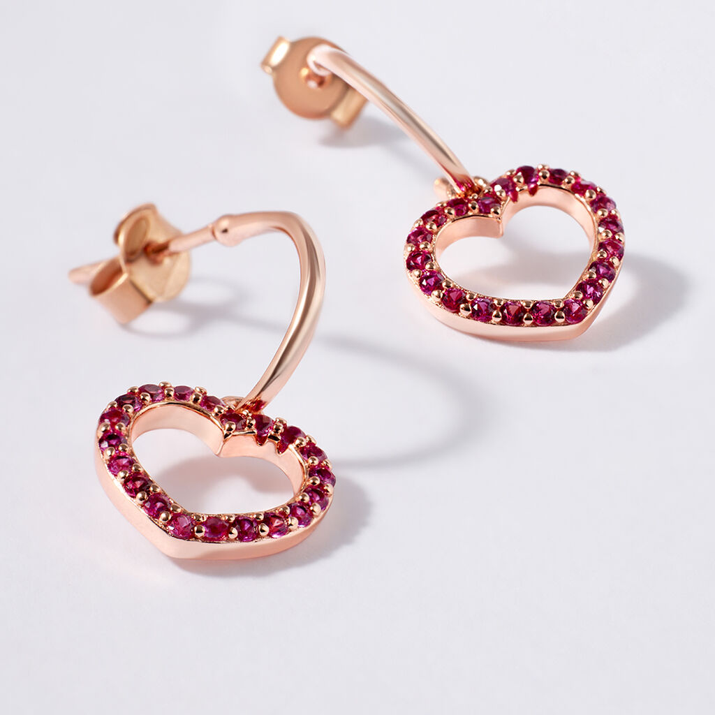 Orecchini A Cerchio Silver Rainbow Argento Rosa Cubic Zirconia