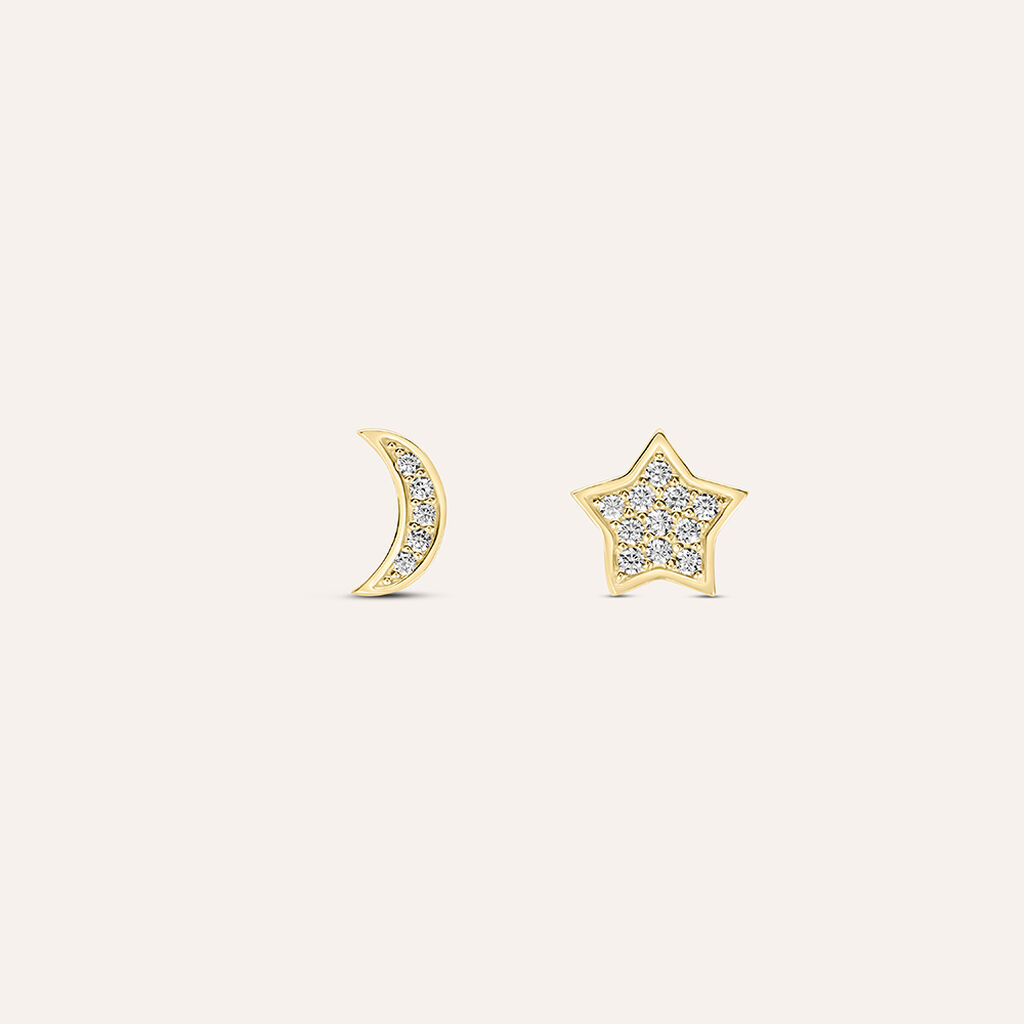 Orecchini Spaiati Bon Ton Oro Bianco Cubic Zirconia - Gioielli Donna | Stroili