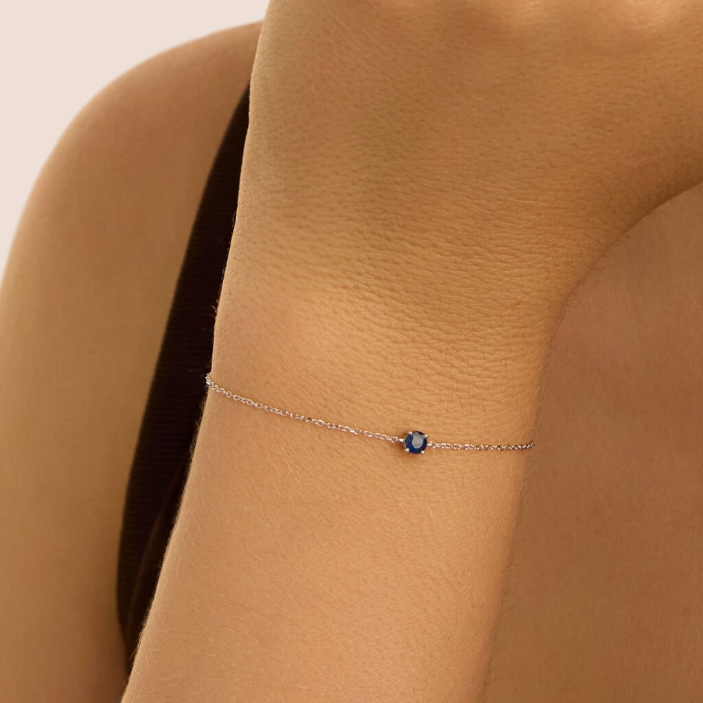 Bracciale Punto Luce Charlotte Oro Bianco Zaffiro