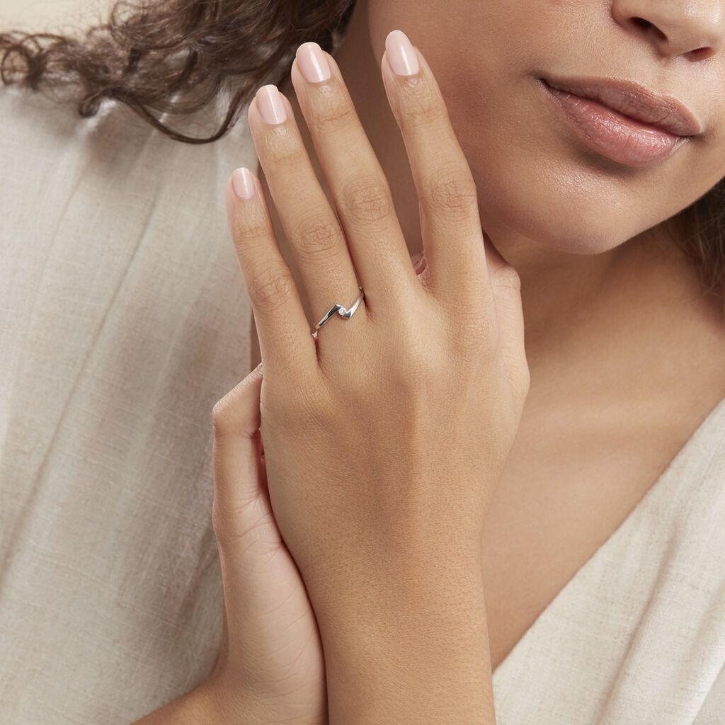 Anello Solitario Grace Oro Bianco Diamante - Anelli con Pietre Donna | Stroili