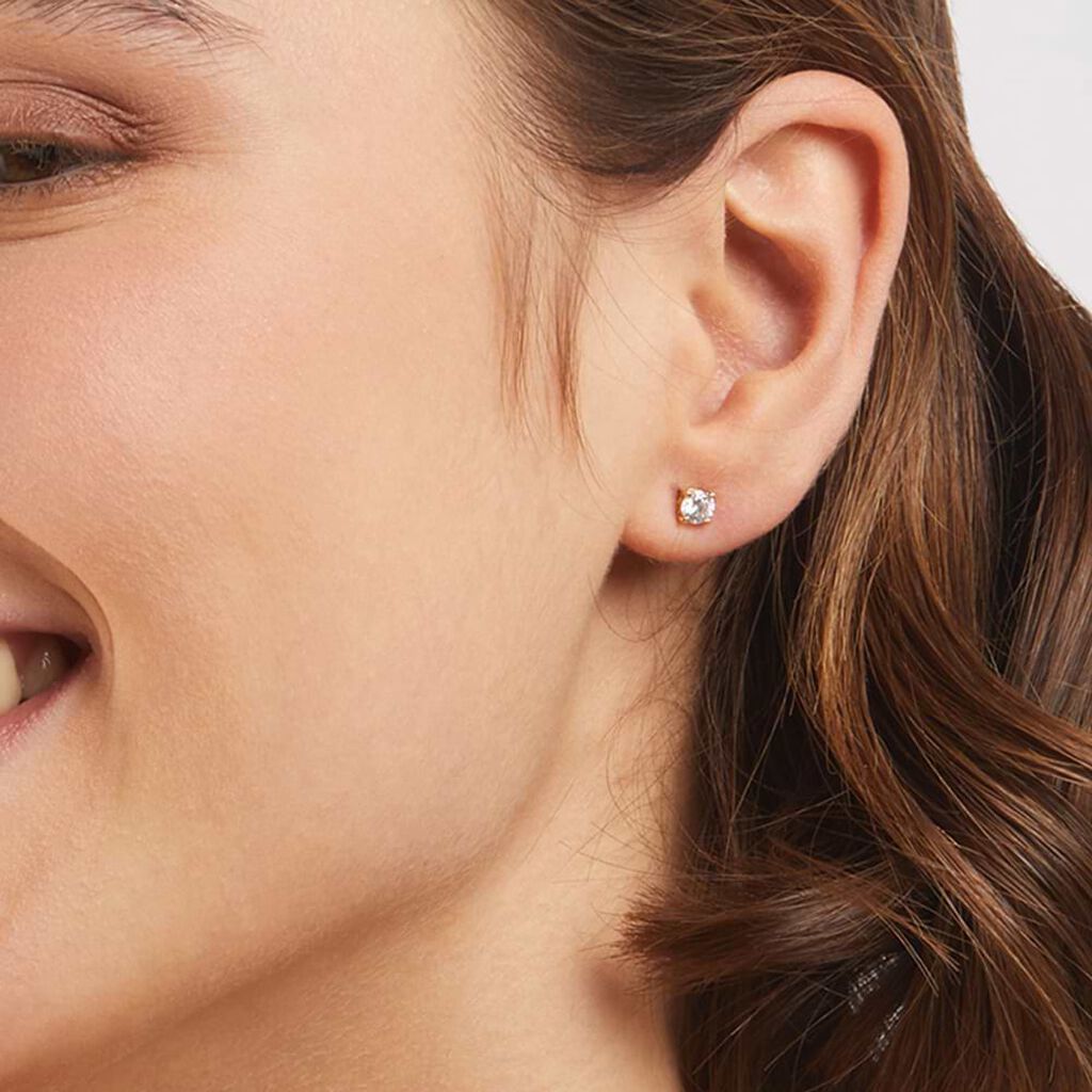Orecchini Lobo Punto Luce Claire Oro Giallo Cubic Zirconia - Orecchini a Lobo Donna | Stroili