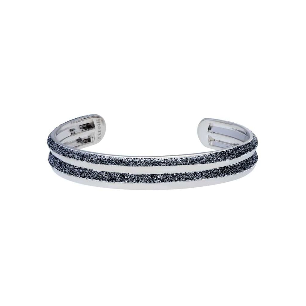 Bracciale bangle in ottone rodiato e glitter antracite - Bracciali Donna | Stroili