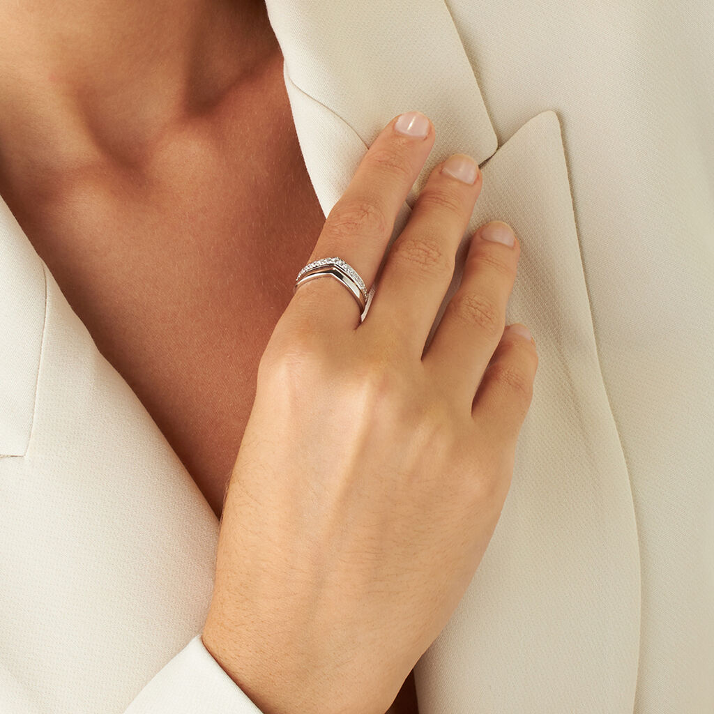 Anello Fascia Silver Shine Argento Rodiato Cubic Zirconia - Anelli con Pietre Donna | Stroili
