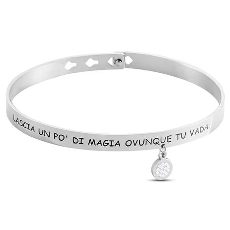 Bangle Lady Message Acciaio Cristallo - Bracciali Rigidi Donna | Stroili