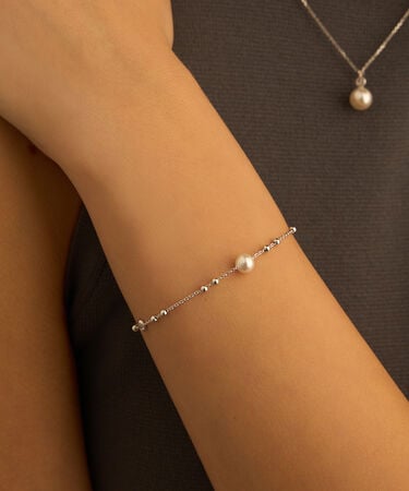 Bracciale Silver Pearls Argento Rodiato Perla sintetica