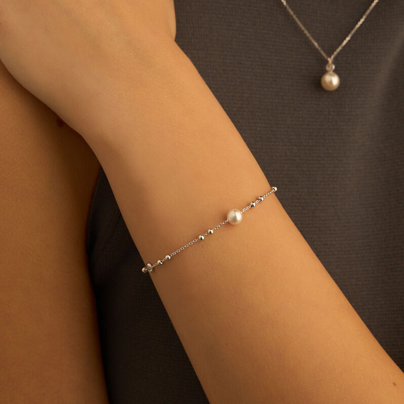 Bracciale Silver Pearls Argento Rodiato Perla sintetica - Bracciali Donna | Stroili