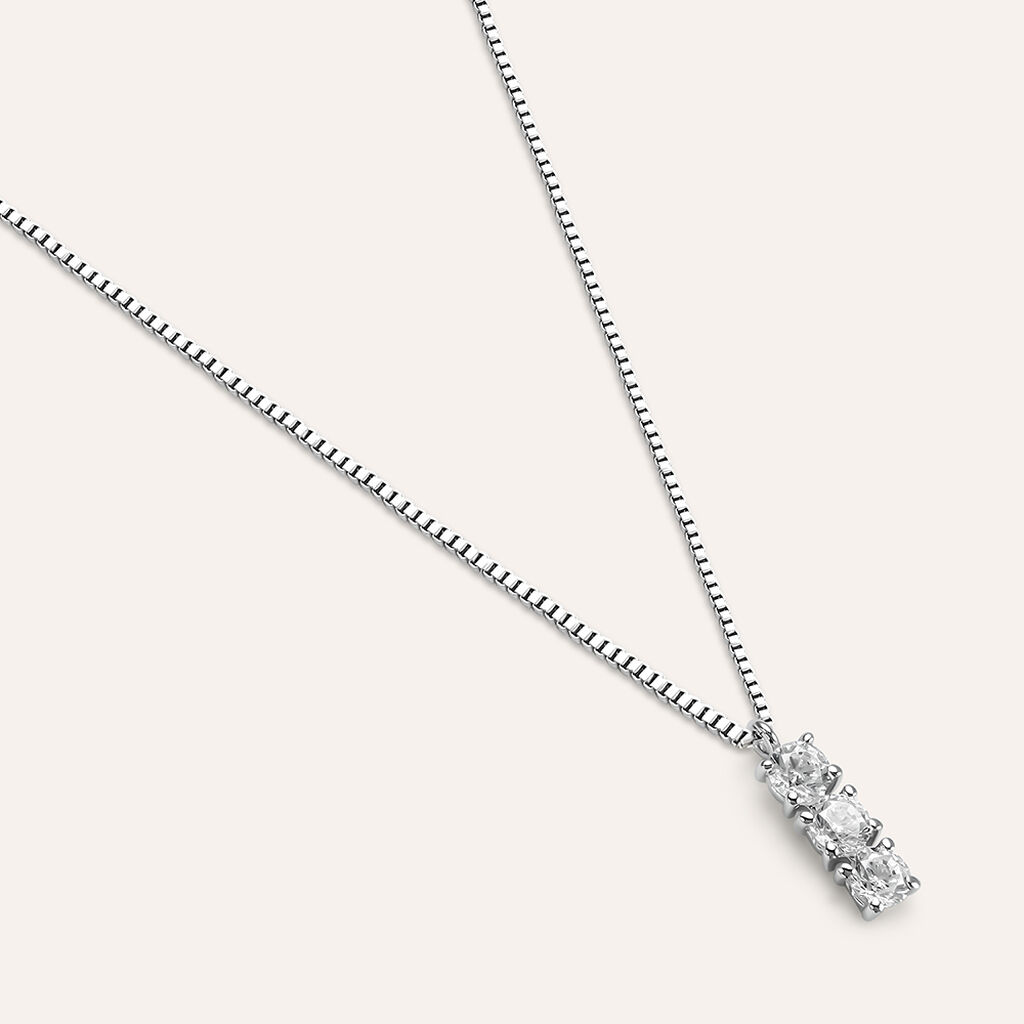 Collana Trilogy Claire Oro Bianco Cubic Zirconia - Gioielli Donna | Stroili