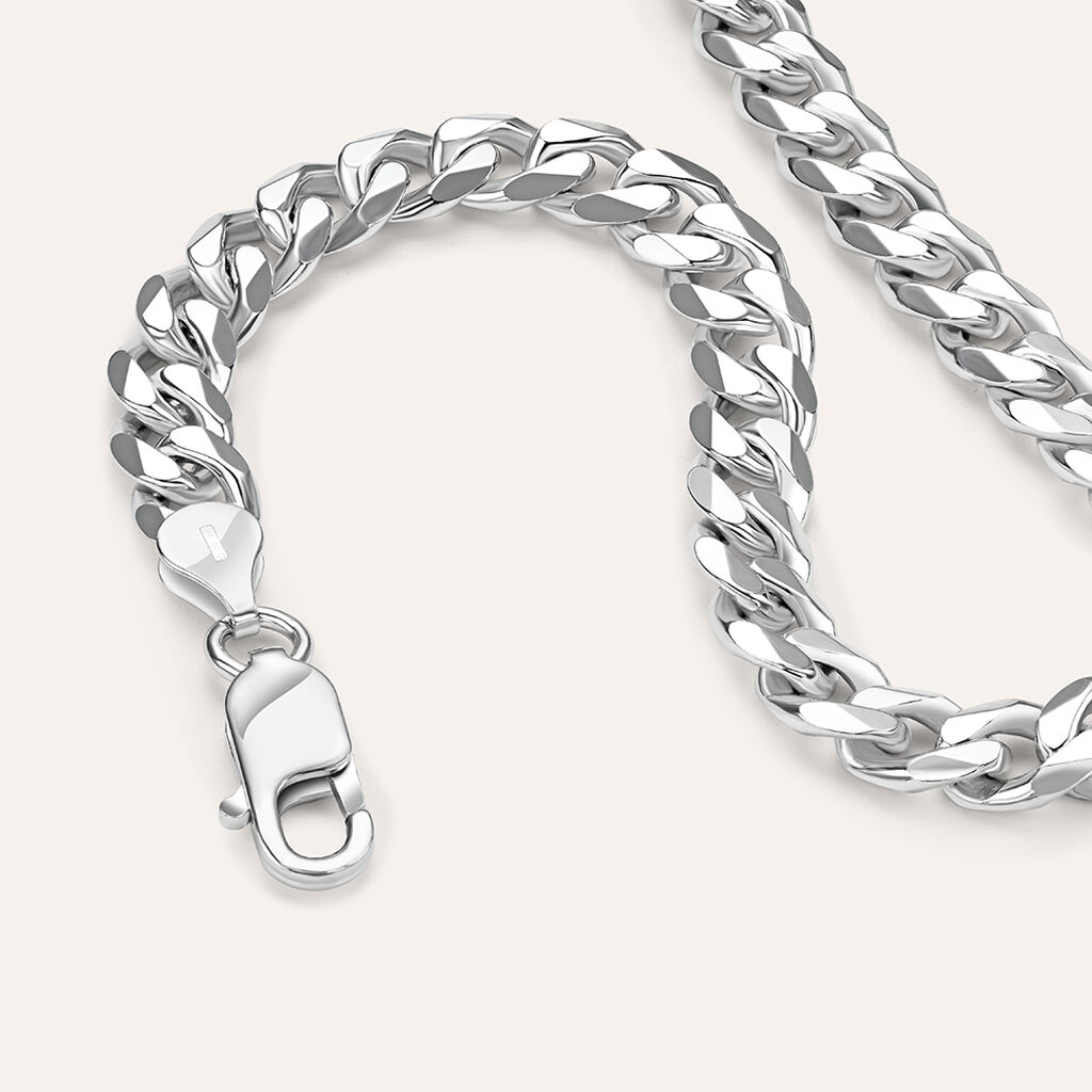 Bracciale Catena Gentleman Argento Rodiato