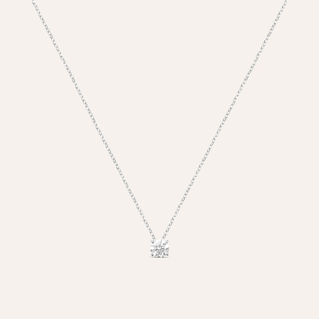 Collana Punto Luce Diamade Oro Bianco Diamante Lab-Grown