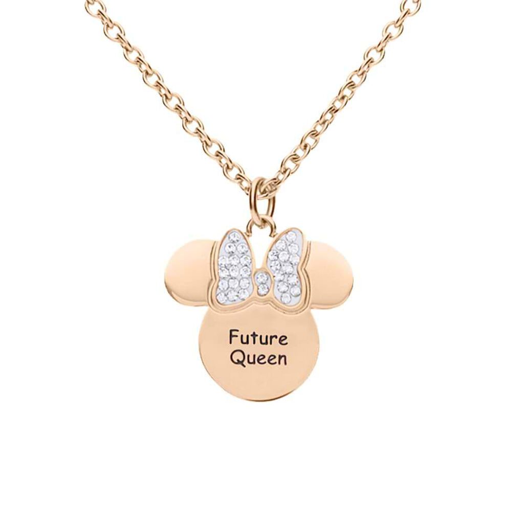 Collana Lady Message Acciaio Rosato Disney e Cristalli - Collane Bambino | Stroili