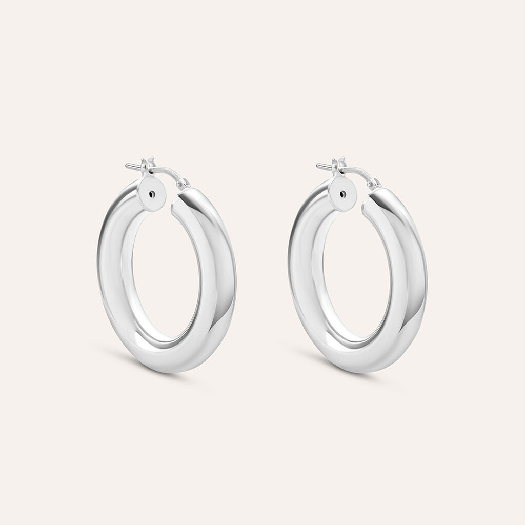 Orecchini A Cerchio Silver Collection Argento Rodiato - Orecchini a Cerchio Donna | Stroili