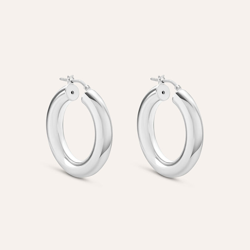 Orecchini A Cerchio Silver Collection Argento Rodiato - Orecchini a Cerchio Donna | Stroili