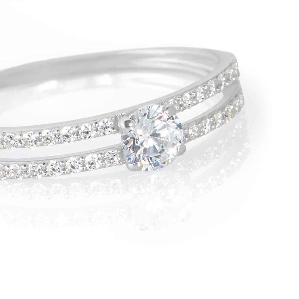 Anello Solitario Claire Oro Bianco Cubic Zirconia - Anelli con Pietre Donna | Stroili
