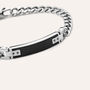 Bracciale Con Targhetta Man Code Acciaio Bicolore Bianco / Nero Cubic Zirconia