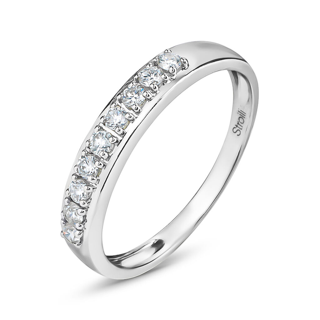 Anello Riviere In Oro Bianco Con Diamanti 0,23 Ct