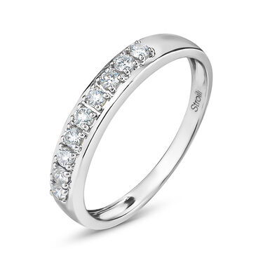 Anello Riviere In Oro Bianco Con Diamanti 0,23 Ct