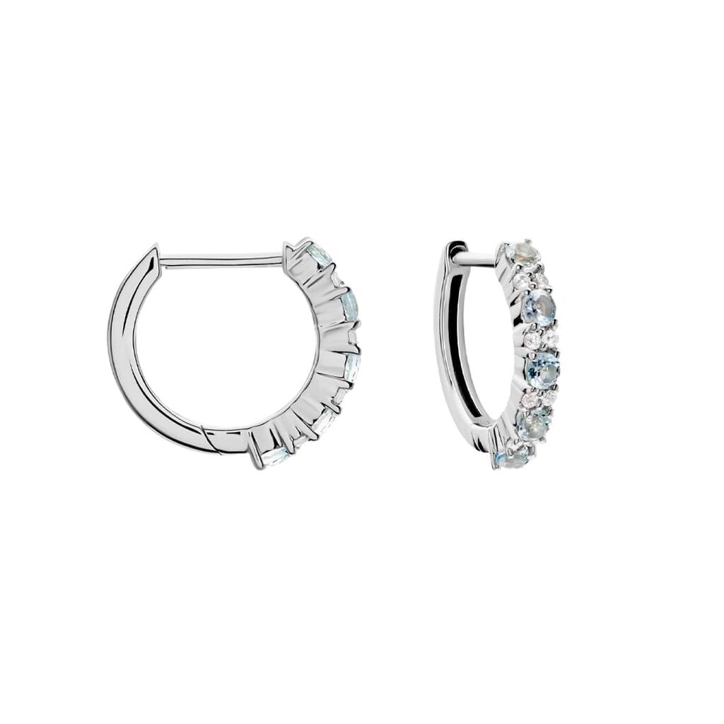 Orecchini A Cerchio Amélie Oro Bianco Topazio Cubic Zirconia - Orecchini a Cerchio Donna | Stroili