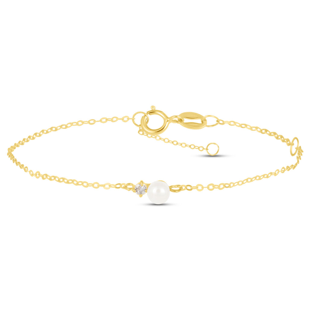 Bracciale Gabrielle Oro Giallo Perla D'Acqua Dolce Cubic Zirconia
