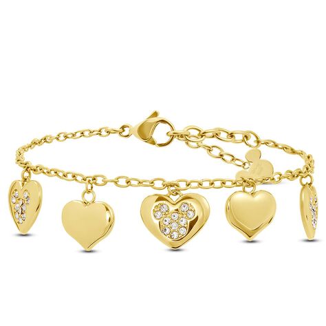 Bracciale Mickey Mouse & Friends Acciaio Dorato Cristallo - Bracciali Love Donna | Stroili