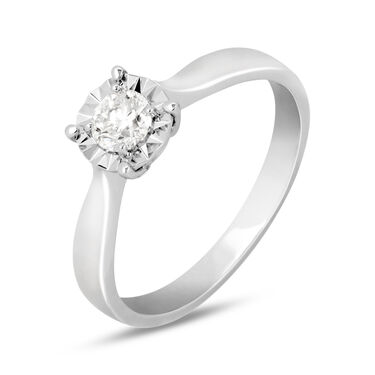 Anello Solitario Diamotion Oro Bianco Diamante