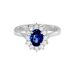 Anello Solitario Elizabeth Crown Oro Bianco Zaffiro Diamante - Anelli con Pietre Donna | Stroili