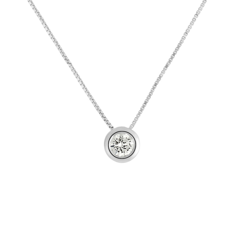 Collana Punto Luce Diamade Oro Bianco Diamante Lab-Grown
