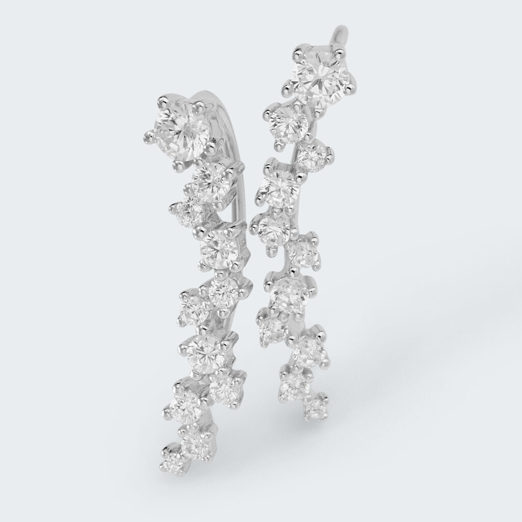 Orecchini Lobo Silver Elegance Argento Rodiato Cubic Zirconia - Orecchini a Lobo Donna | Stroili