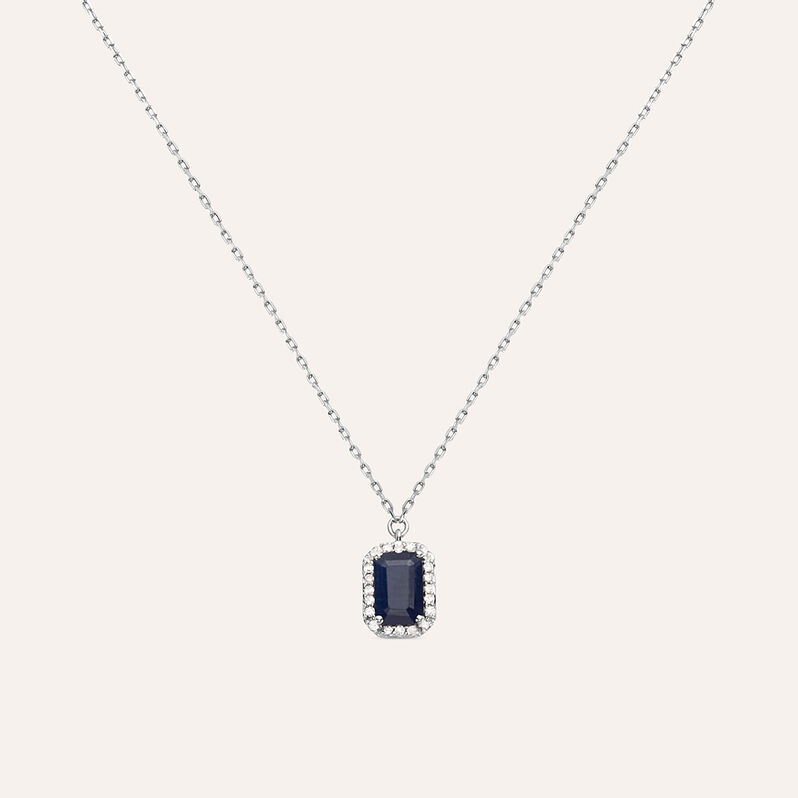 Collana Charlotte Oro Bianco Zaffiro Diamante - Collane Donna | Stroili