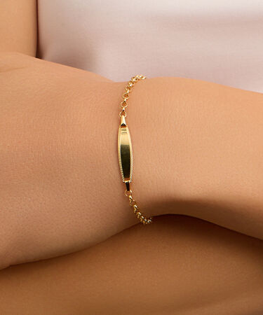 Bracciale Con Targhetta Holy Oro Giallo