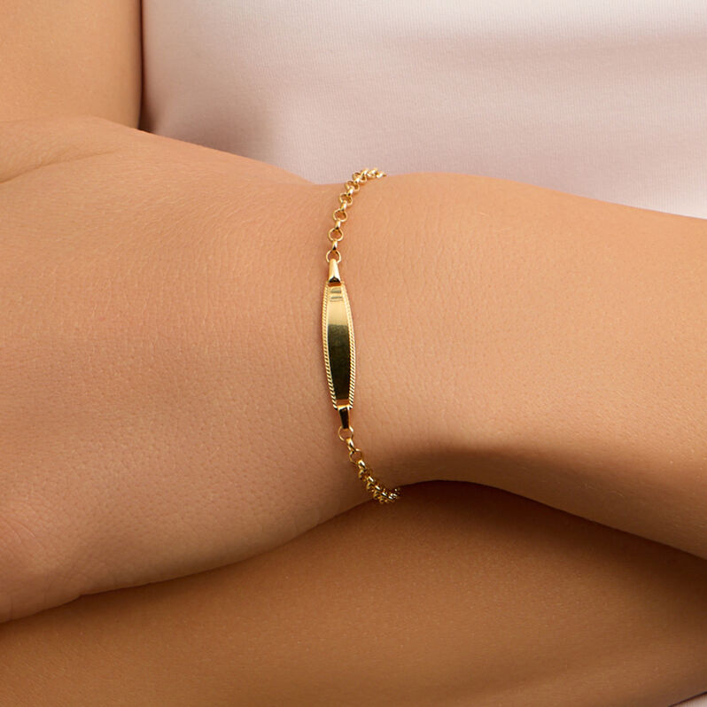 Bracciale Con Targhetta Holy Oro Giallo - Bracciali con Incisione Bambino | Stroili