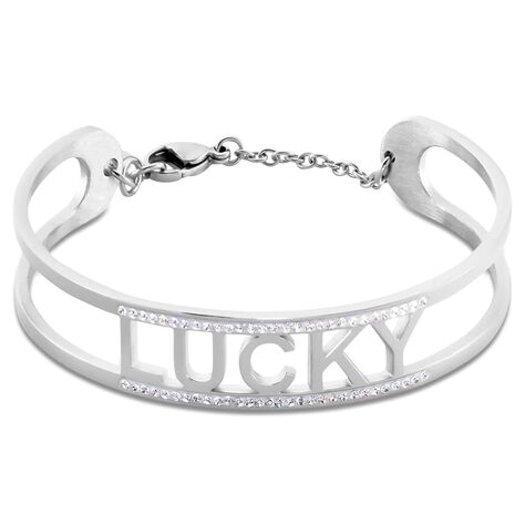 Bangle Lady Message Acciaio Cristallo - Bracciali Rigidi Donna | Stroili