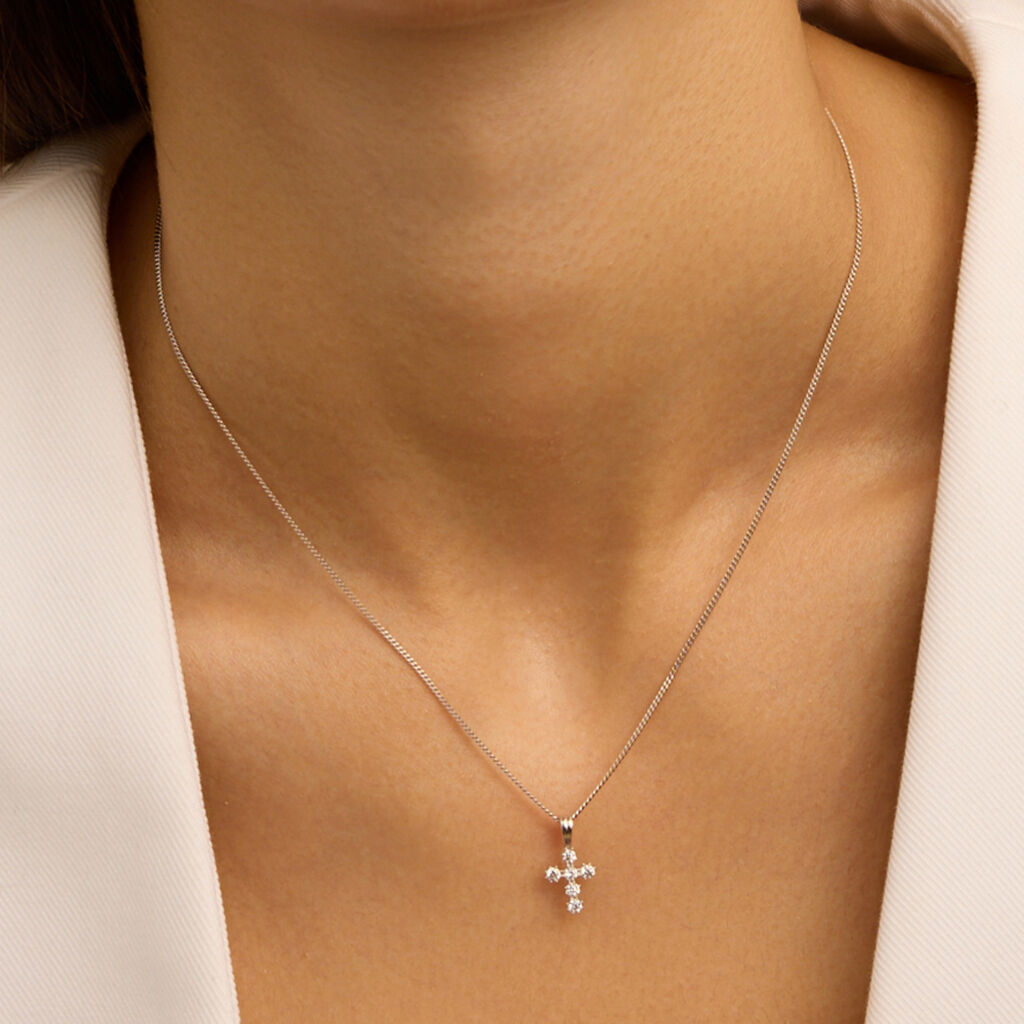 Pendente Holy Oro Bianco Cubic Zirconia